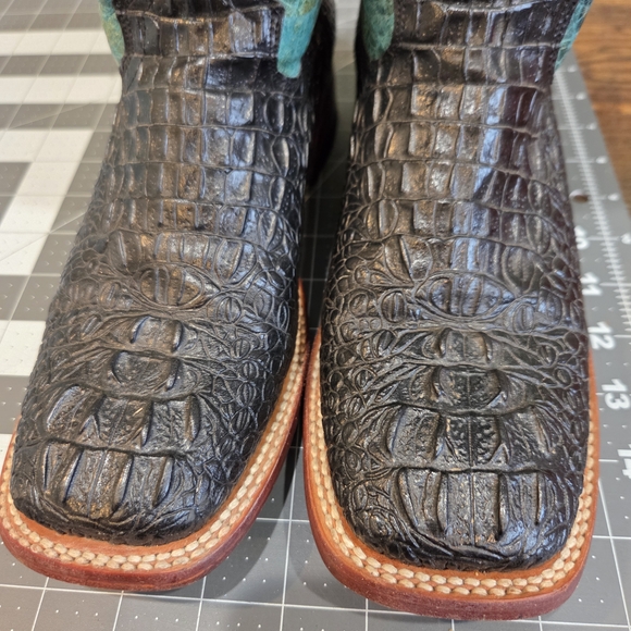 Ferrini Cowhide Exotic Leather Black Boots - Picture 4 of 11